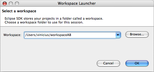 Configurando o workspace do Eclipse para o primeiro par.